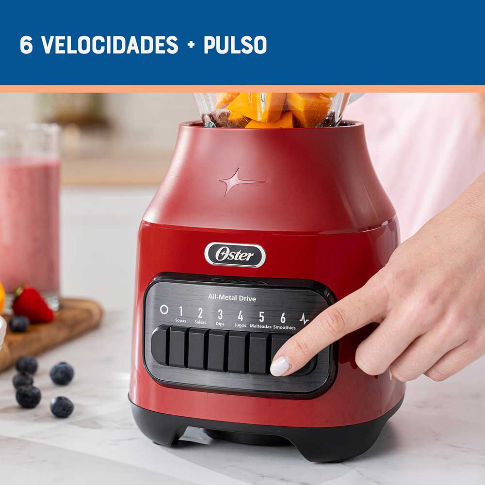 Oster Licuadora 6 Velocidades 1.5 L Rojo BLSTPEG-RPB, foto 2