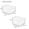 Juego de Living Elegant Detail Atlanta Sofá 3 Cuerpos + Sofá 2 Cuerpos Gris