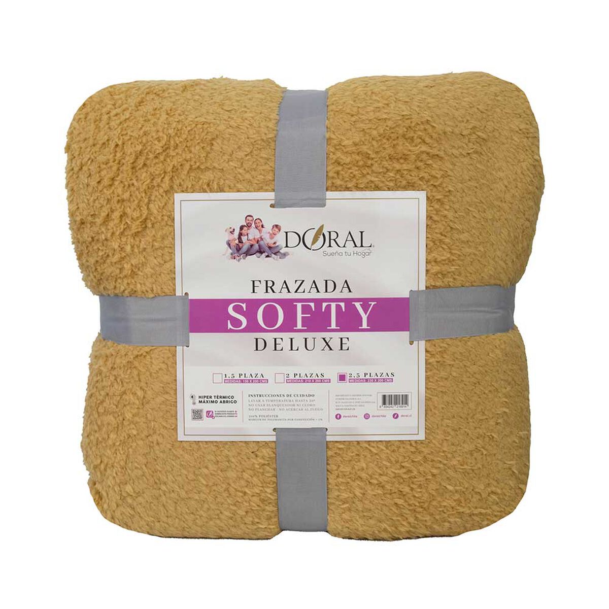 Frazada Poliéster Doral King Deluxe Mostaza