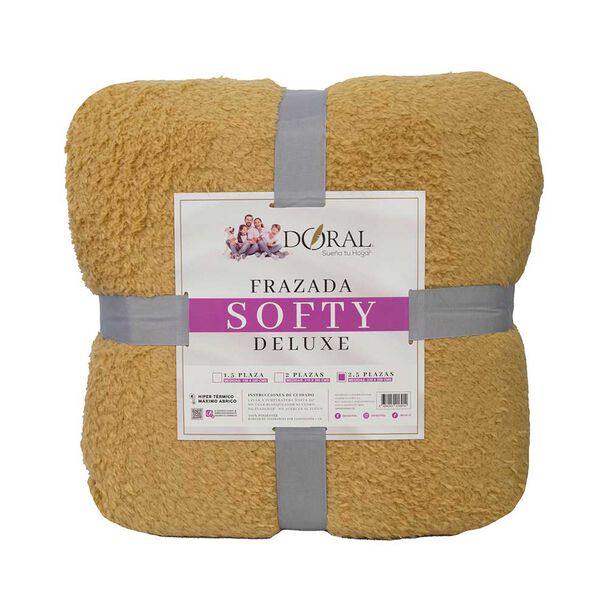 Frazada Poliéster Doral King Deluxe Mostaza
