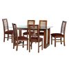 Juego de Comedor Latam Home Pamplona Cadiz 6 Sillas Cuero Tabaco