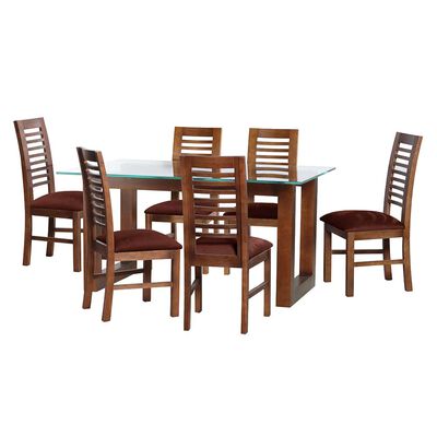 Imagen 1 del producto Juego de Comedor Latam Home Pamplona Cadiz 6 Sillas Cuero Tabaco