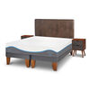 Cama Europea CIC Base Dividida 2 Plazas Alaska + Respaldo + 2 Veladores