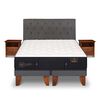 Cama Europea CIC Base Dividida 2 Plazas Premium + Respaldo + Veladores
