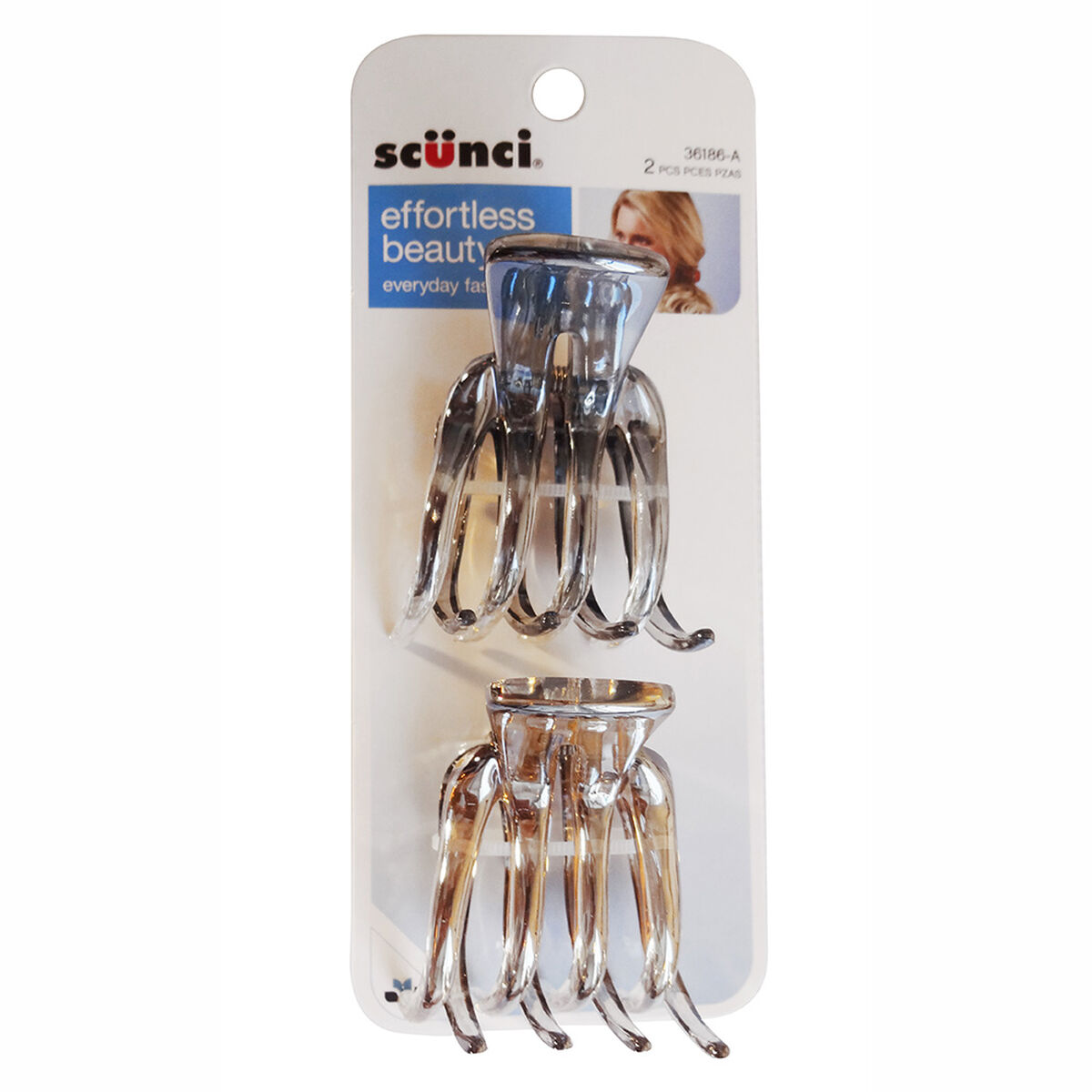 Set Clip de Agarre Grande Plateado, 2 Piezas