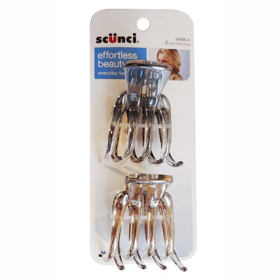 Set Clip de Agarre Grande Plateado, 2 Piezas