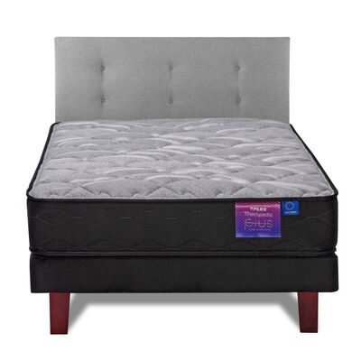 Imagen 2 del producto Cama Europea Flex 1,5 Plazas Therapedic Plus + Respaldo Royal Gris