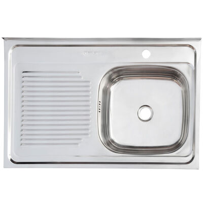 Imagen 1 del producto Lavaplatos Derecho Sobrepuesto con Rebalse Splendid 800x500 cm