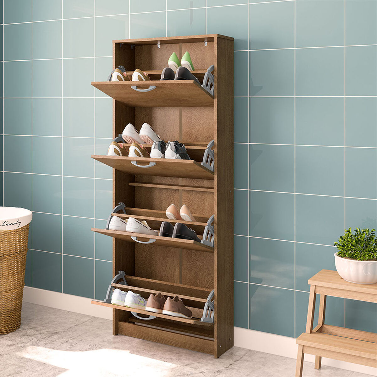 Zapatero Vekkahome Nick 4 puertas Café