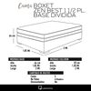 Cama Boxet Latam Home 1.5 Plazas + Colch&oacute;n Resortes Zen Pro Funda Lavable Beige
