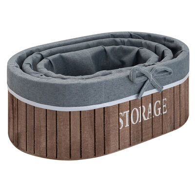 Imagen 1 del producto Set de 3 Canastos Ovalados Madera Vgo Café