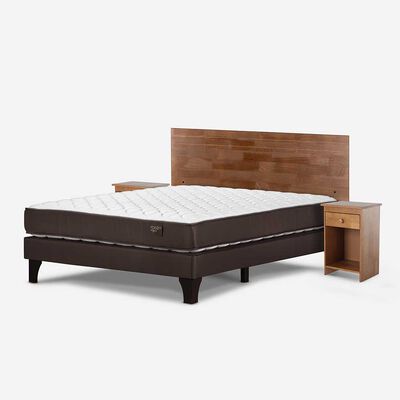 Imagen 2 del producto Cama Europea Rosen 2 Plazas Ergo T + Respaldo + 2 Veladores