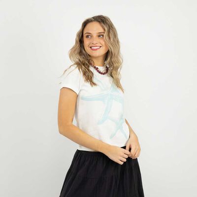 Polera Con Estampado Manga Corta Mujer Icono