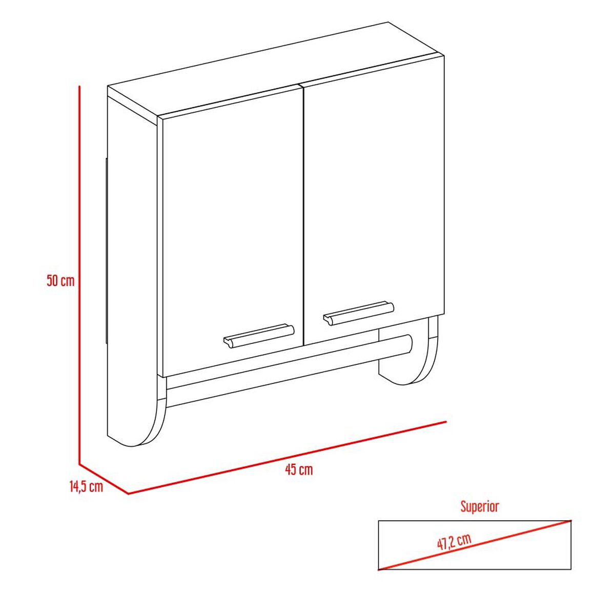 Combo Botiquín + Mueble Lavamanos + Mueble Auxiliar TuHome My Bath Blanco