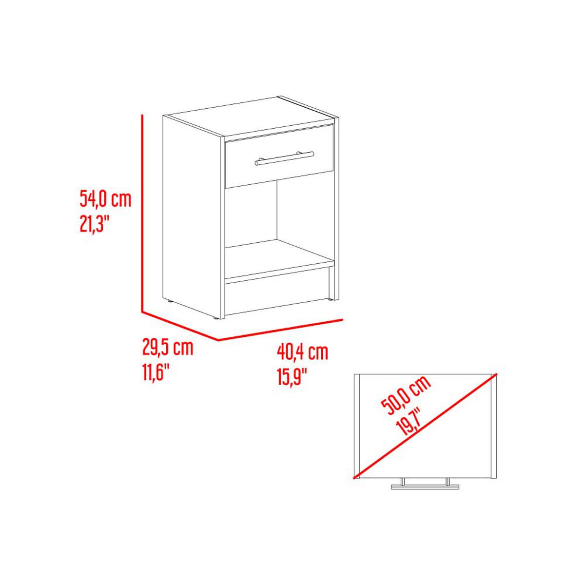 Combo Closet 2 Puertas + Comoda 3 Cajones + Velador Tuhome Francis&nbsp;Fresno Ruropeo-Blanco