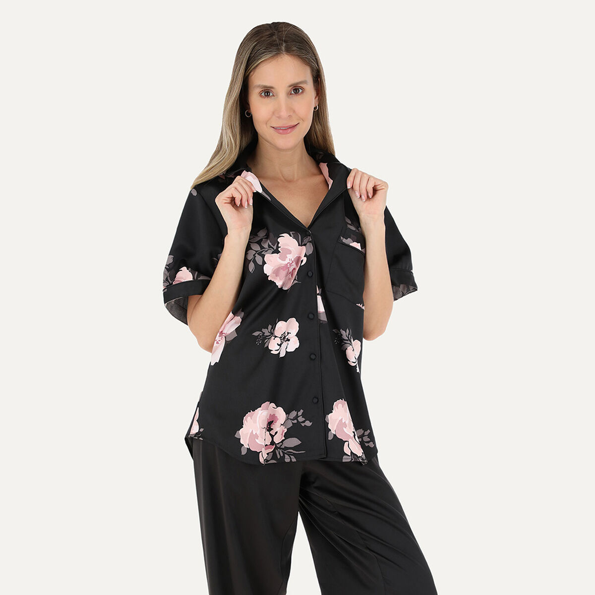 Pijama Manga Corta Mujer Flores