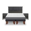 Cama Europea CIC Base Dividida 2 Plazas Anatomic + Respaldo + 2 Veladores Torino