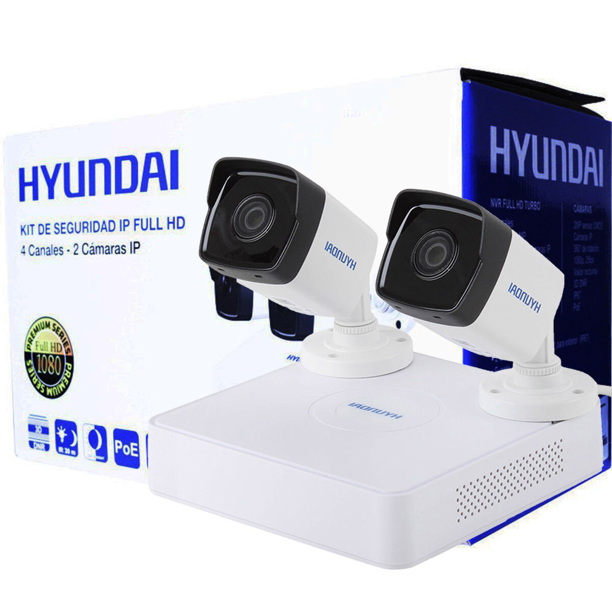 Kit 2 Cámaras de Seguridad Hyundai HY-NVR2CAM NVR