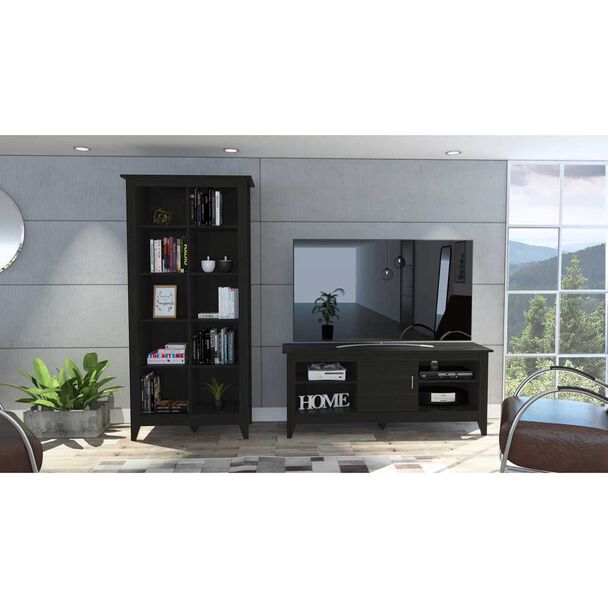 Rack TV Hasta 65"" + Librero TuHome Essential Wengue