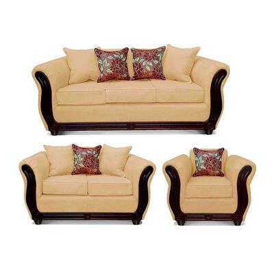 Imagen 1 del producto Juego de Living Elegant Detail Girona Sofá 3 Cuerpos + Sofá 2 Cuerpos + Sillón 1 Cuerpo Beige