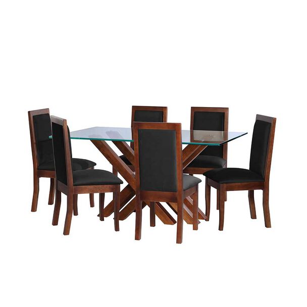 Juego de Comedor Latam Home Merida 6 Sillas Negro