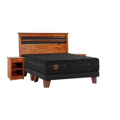 Cama Europea Celta Copper Black 2 Plazas + Set Mallorca
