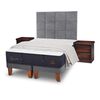 Cama Europea CIC Base Dividida S&uacute;per King Grand Premium + Respaldo + Veladores + Plum&oacute;n Ganso