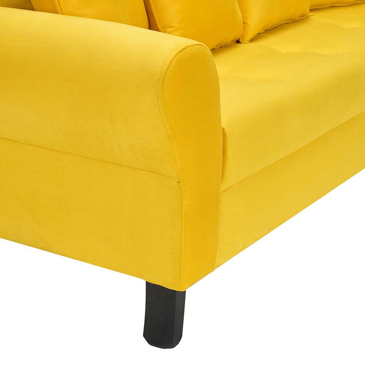 Juego de Living Bodevir Lua Felpa 3 Cuerpos + Dos Poltronas 1 Cuerpo Amarillo