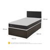 Cama Europea CIC Iron Smart 1,5 Plazas Ortopedic + Respaldo Black Tapizado + Faldón