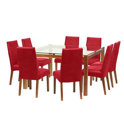 Juego de Comedor Latam Home Barcelona 8 Sillas Rojo