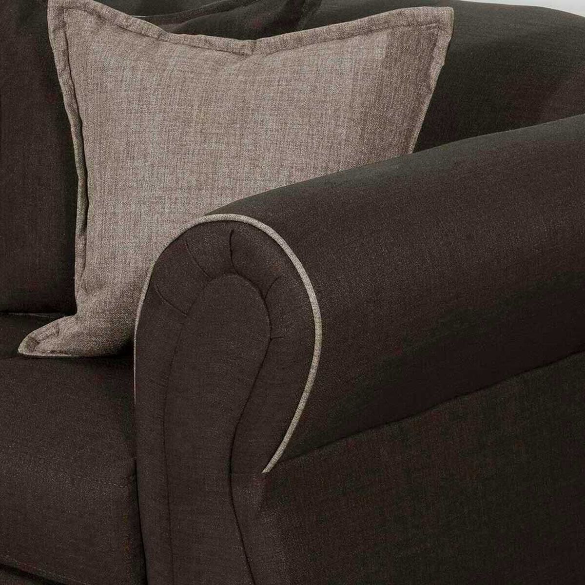 Juego de Living Black Factory Emili Sof&aacute; 3 Cuerpos + Dos Sillones 1 Cuerpo Caf&eacute;