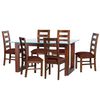 Juego de Comedor Latam Home Pamplona Burgos 6 Sillas Cuero Negro