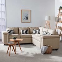 Sofá Seccional Mons Sicilia 5 Cuerpos Beige