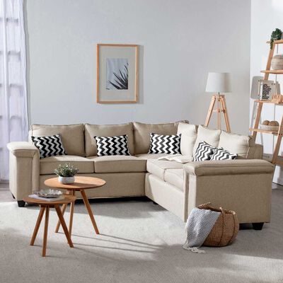 Sofá Seccional Mons Sicilia 5 Cuerpos Beige