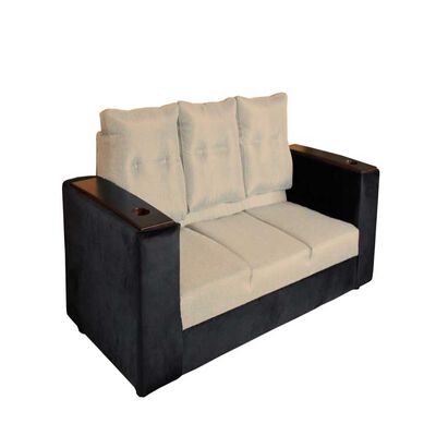 Imagen 2 del producto Juego de Living Diseño A&M Home Jocelyn Sofá 3 Cuerpos + 2 Sillones 1 Cuerpo Negro Beige