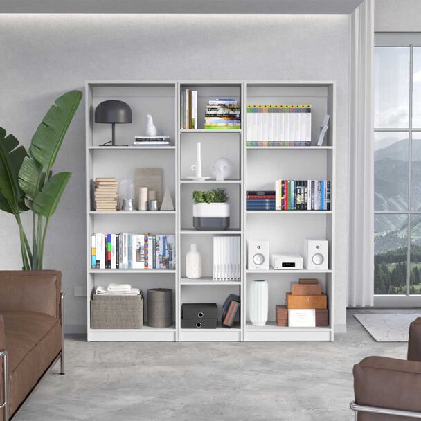 2 Estantes 4 Repisas + Estante 45 cm TuHome Home Blanco