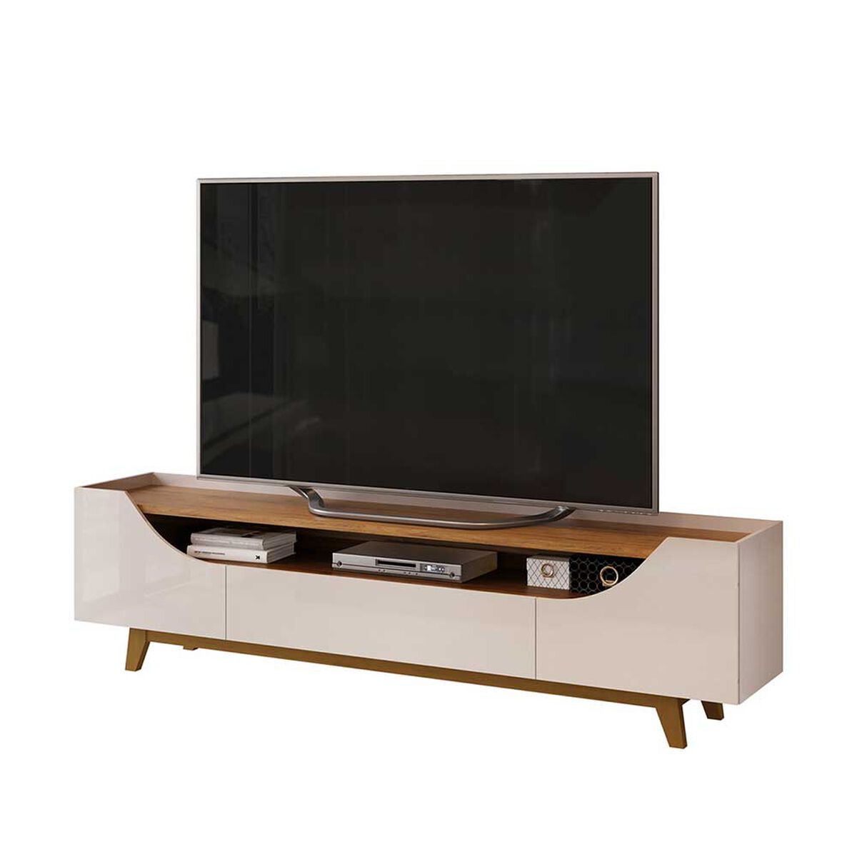 Rack TV Vekkahome Lotus Hasta 75" Beige Café