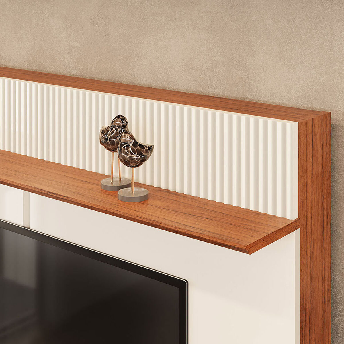 Home TV Vekkahome Maia Hasta 75" con Luz Beige Caf&eacute;