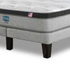 Cama Europea Simmons 2 Plazas Dreamer Plazasus Box + Respaldo Praga Gris