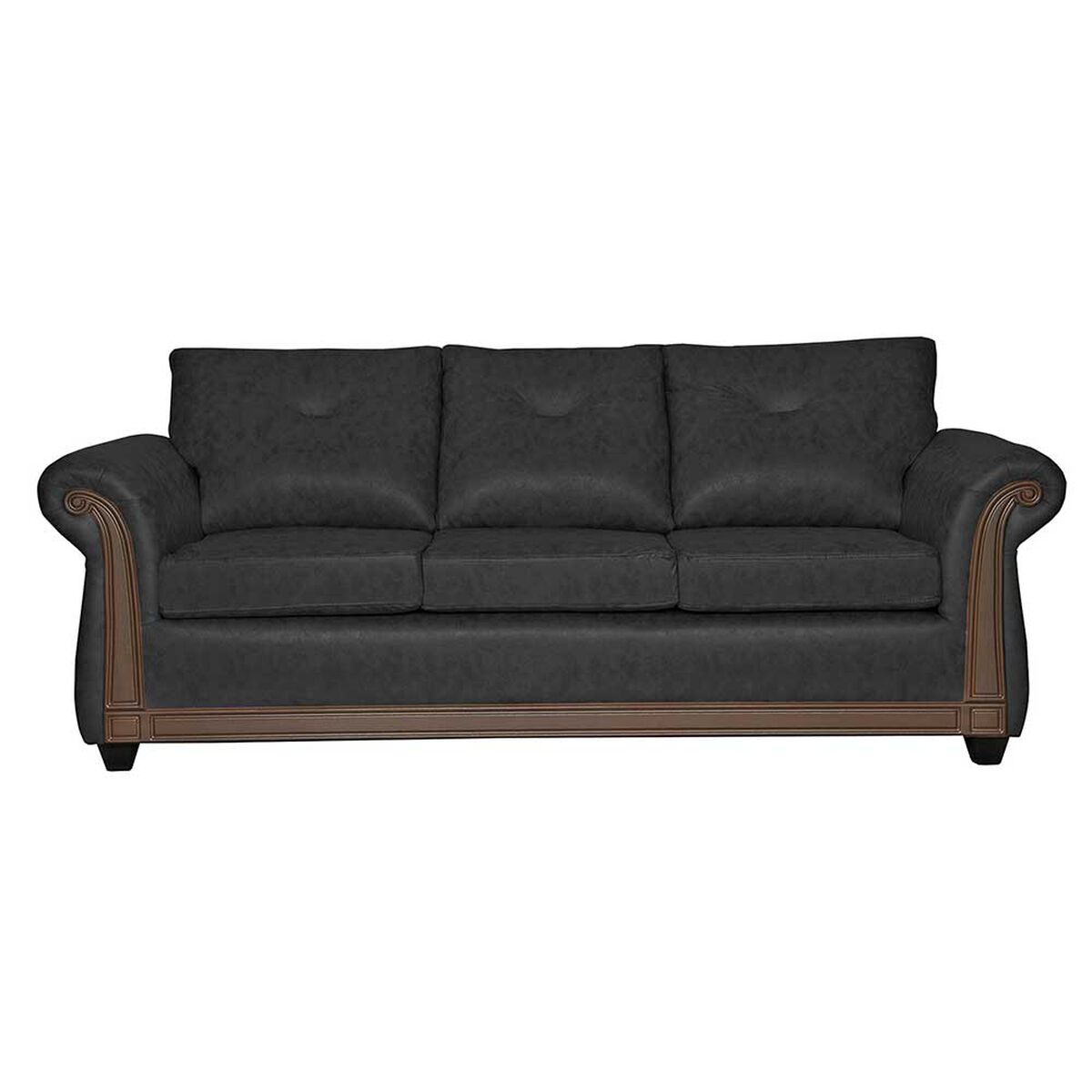 Sof&aacute; Black Factory Bristol 3 Cuerpos Negro