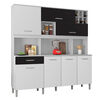 Mueble de Cocina Luna Blanco-Negro 7 Puertas 1 Cajón