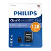 Tarjeta Micro SD XC Philips 128GB 50MB/s Negra
