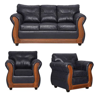 Juego de Living Black Factory Toronto 5 Cuerpos Negro