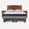 Cama Europea CIC Base Dividida King New Ortopedic + Respaldo + 2 Velador Milán + Almohadas