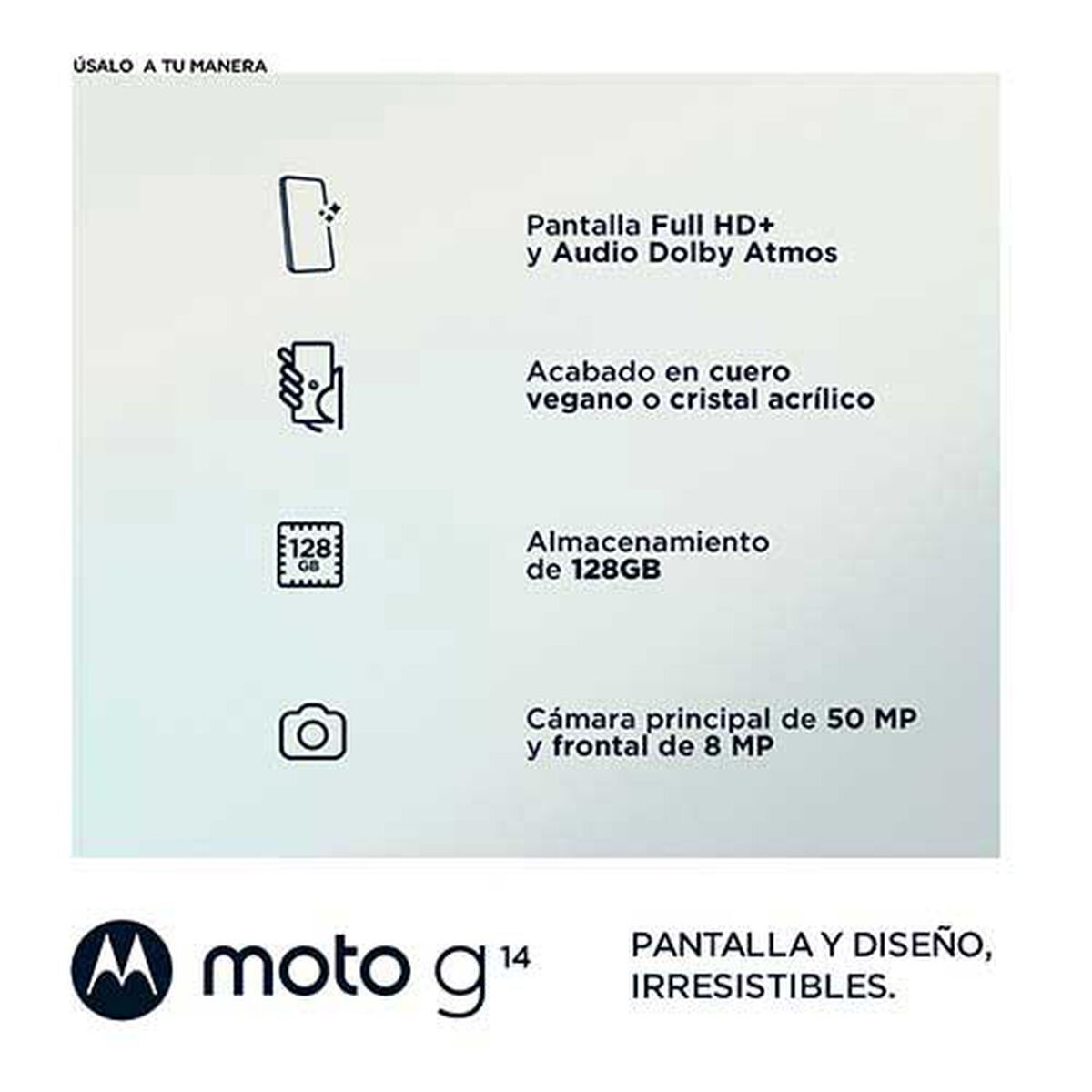 Celular Motorola Moto G14 128GB 6,5" Gray Wom
