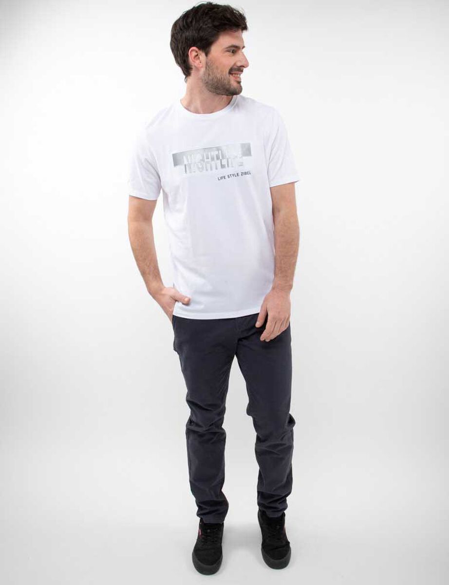 Polera Con Estampado Slim Manga Corta Hombre Zibel