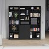 2 Estantes 4 Repisas + Estante 2 Puertas + 3 Complementos TuHome Home Wengue