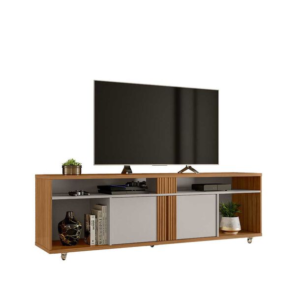 Rack TV Home Mobili Casen Hasta 70"" Café Blanco Invierno