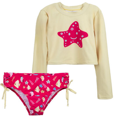 Imagen 1 del producto Traje de Baño Polera+Calzón Niña Chess Amarillo