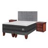 Cama Europea CIC Base Dividida King Lux + Respaldo + 2 Veladores Tamesis